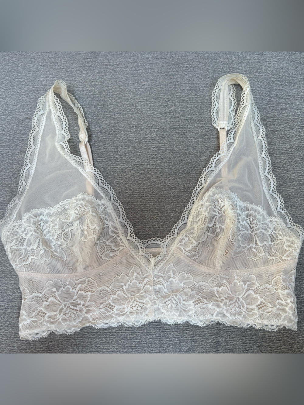 Free People Intimately Floral Lace Sheer Bralette in Ivory